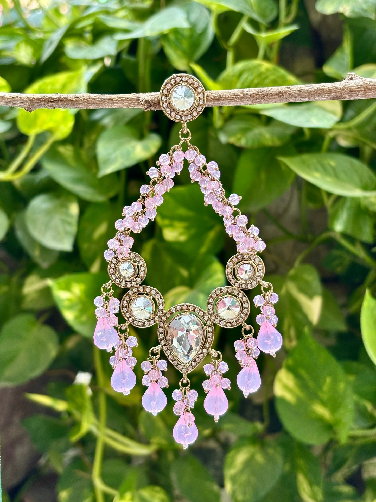 Kundan Lavender Aria Danglers