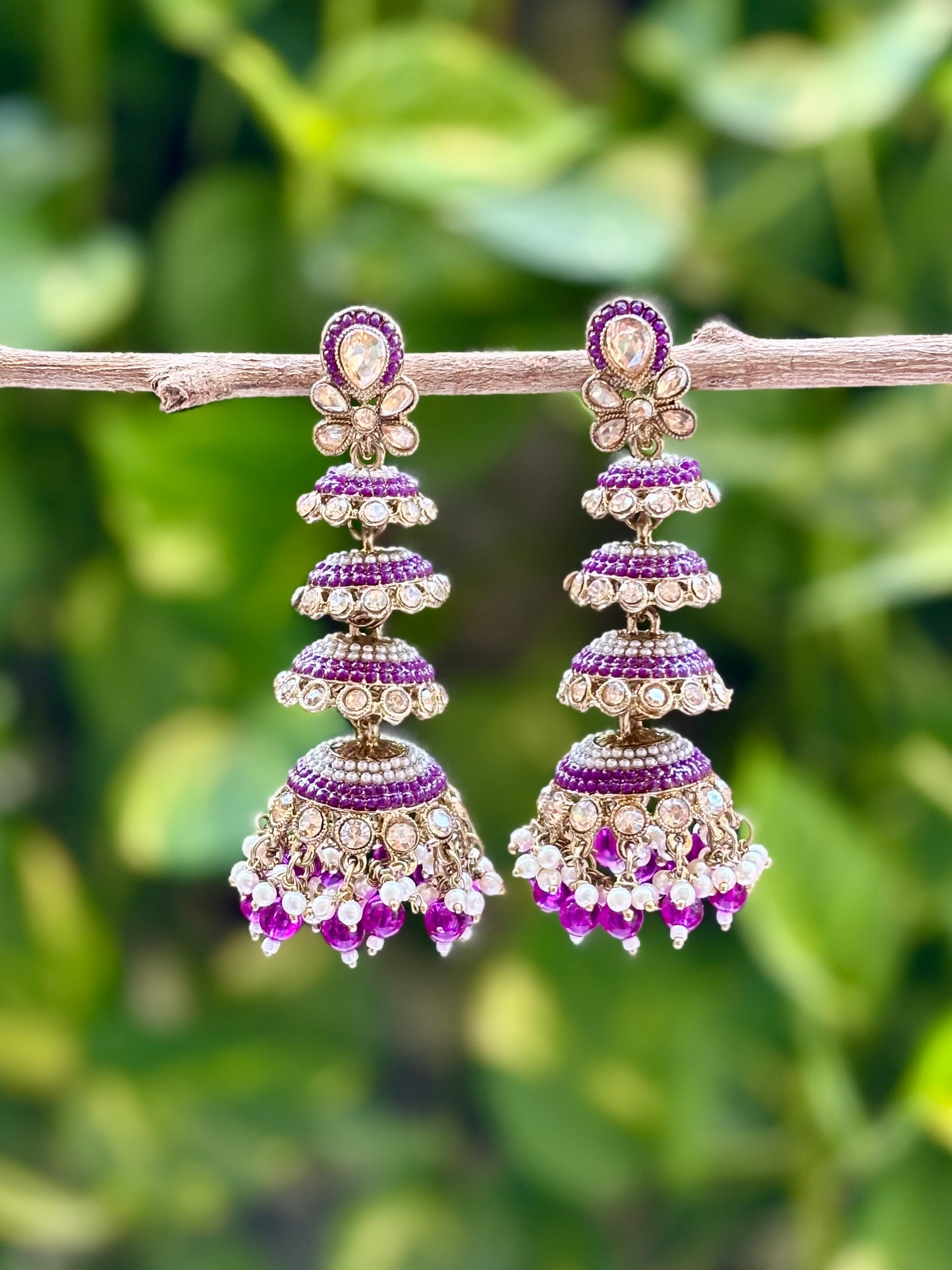 Purple Aadha Jhumkis
