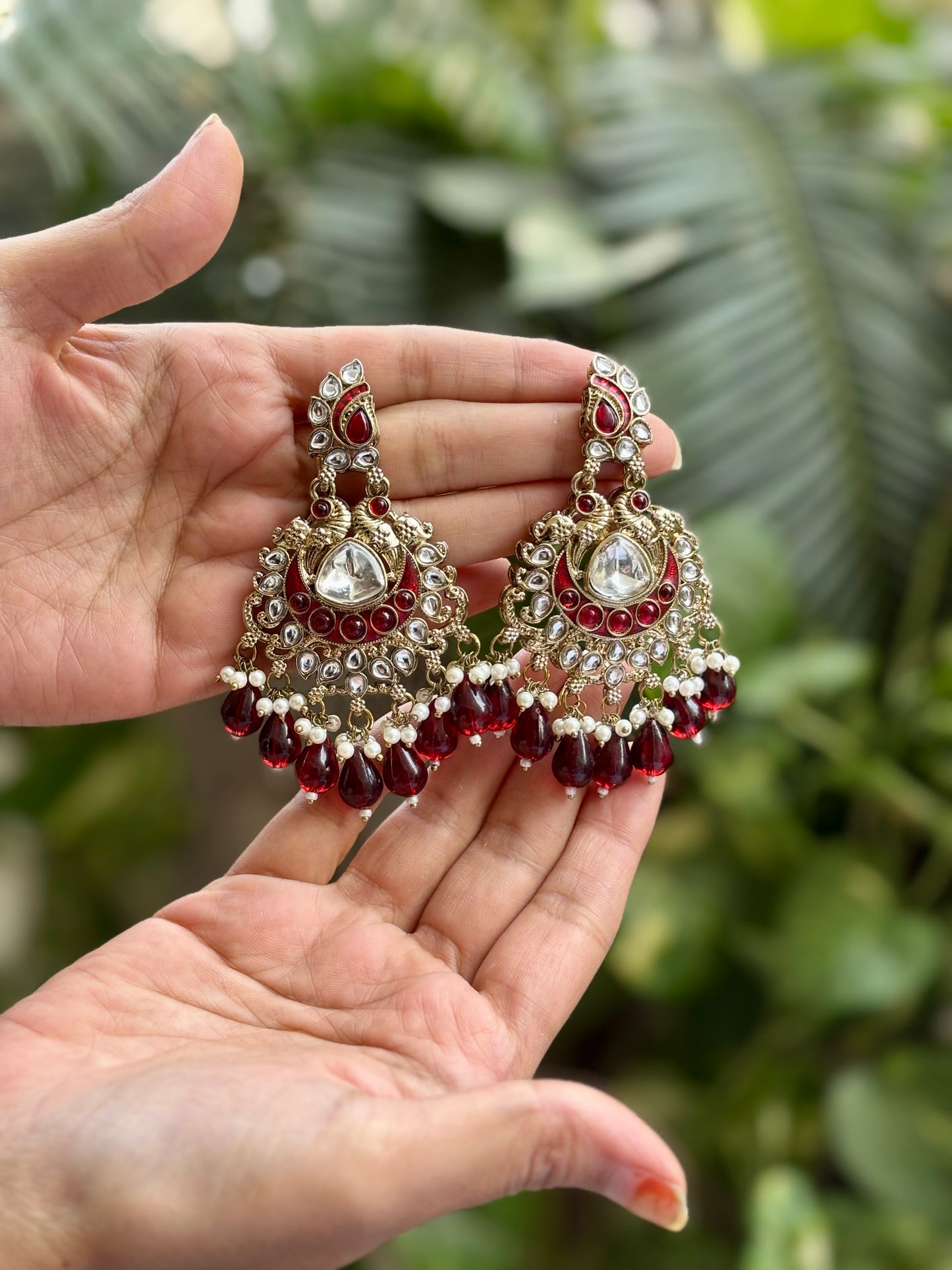 Antique Maroon Preet Danglers