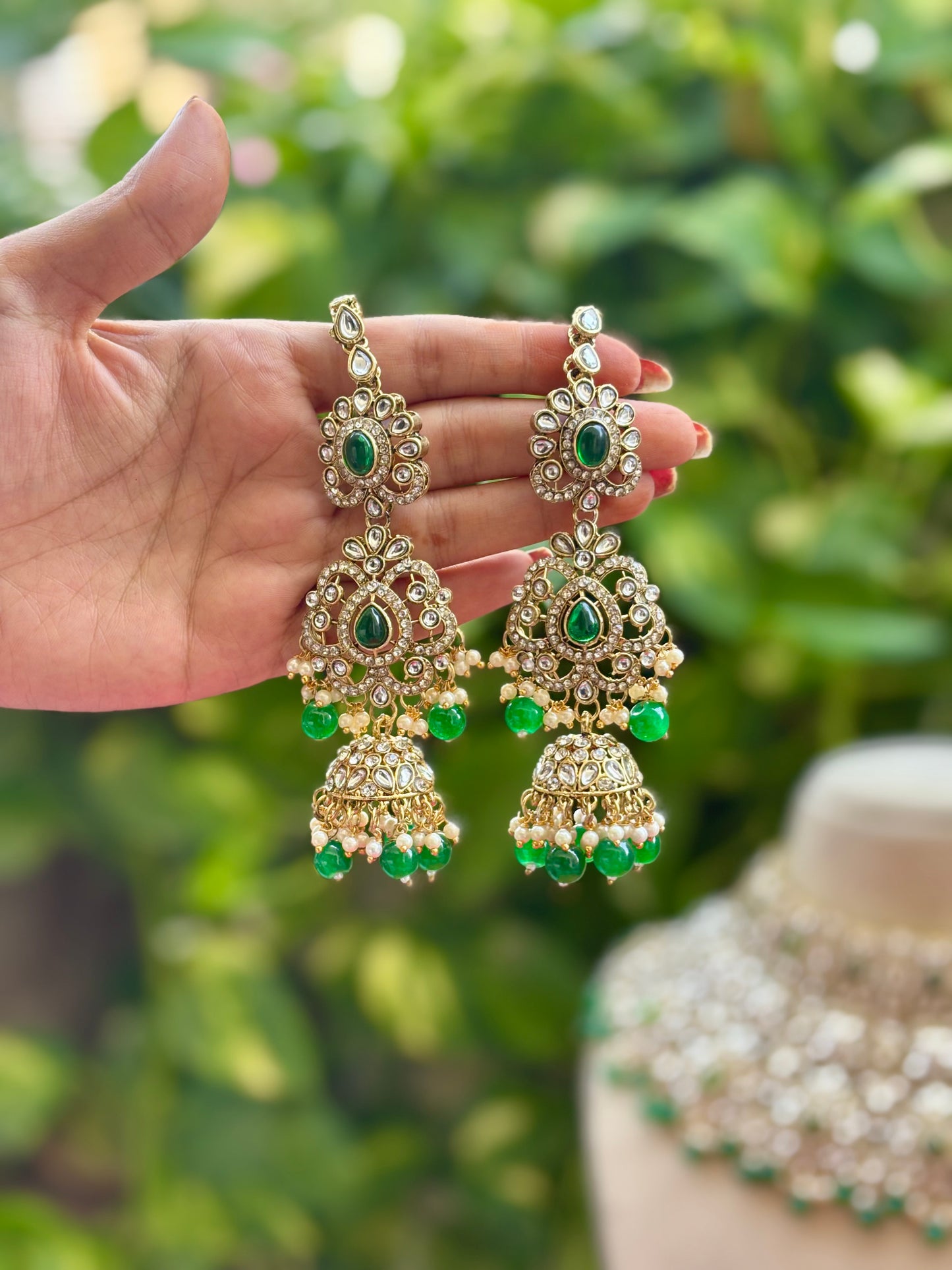 Green Myra Kundan Bridal Jewellery Set