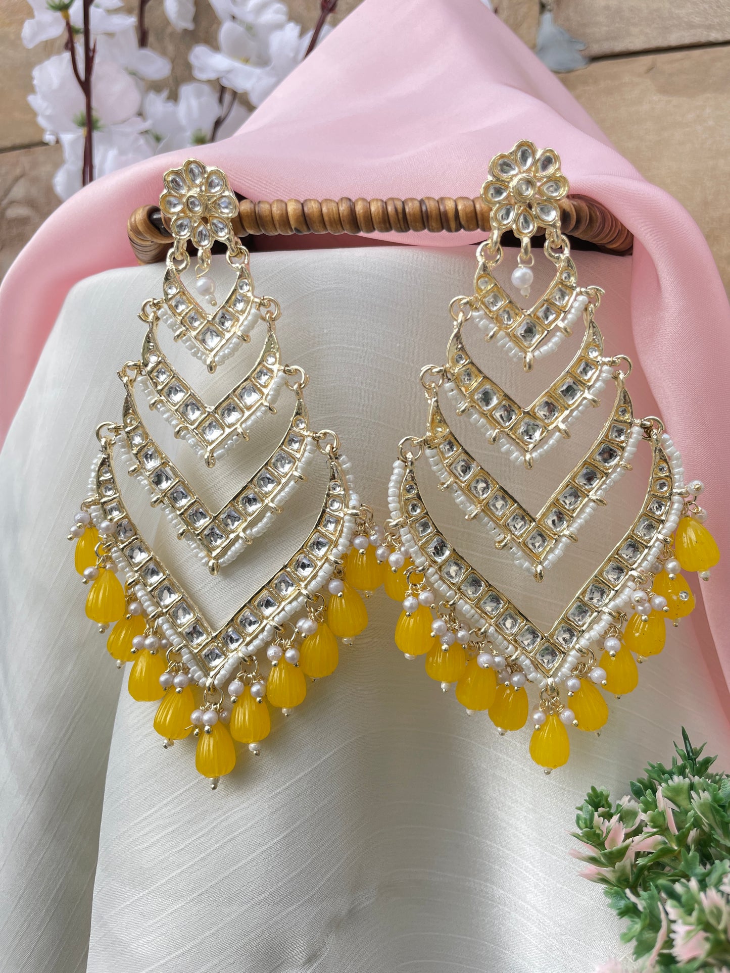 Yellow Palak Danglers