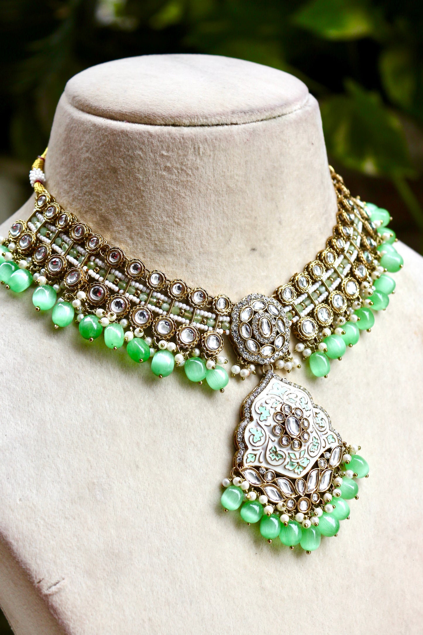 Pista Green Jyoti Kundan Jewellery Set