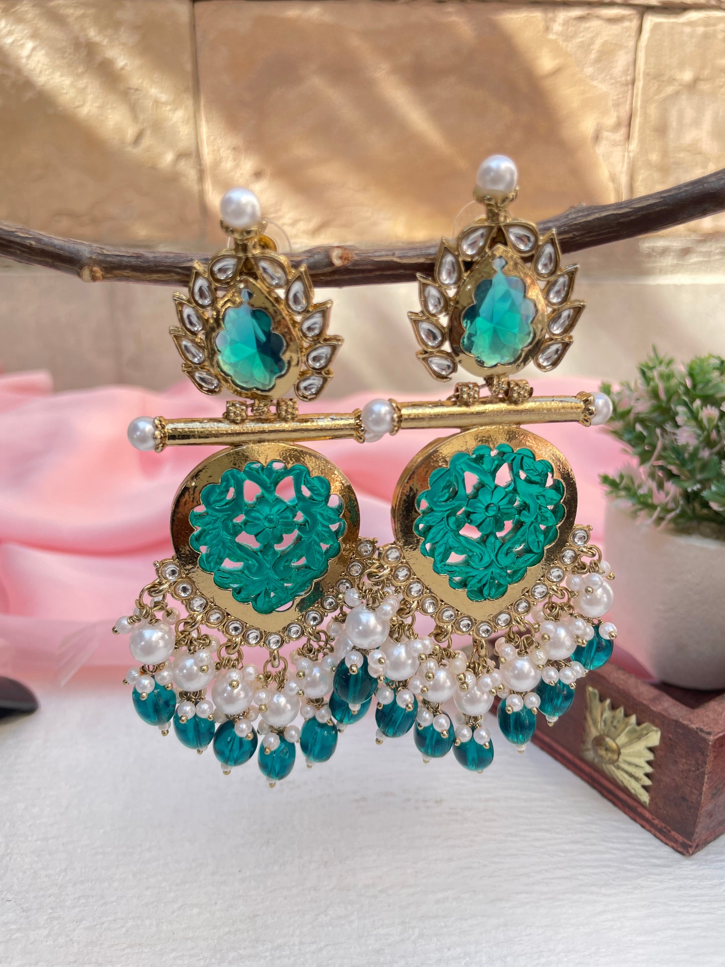 Rama Green Diva Danglers