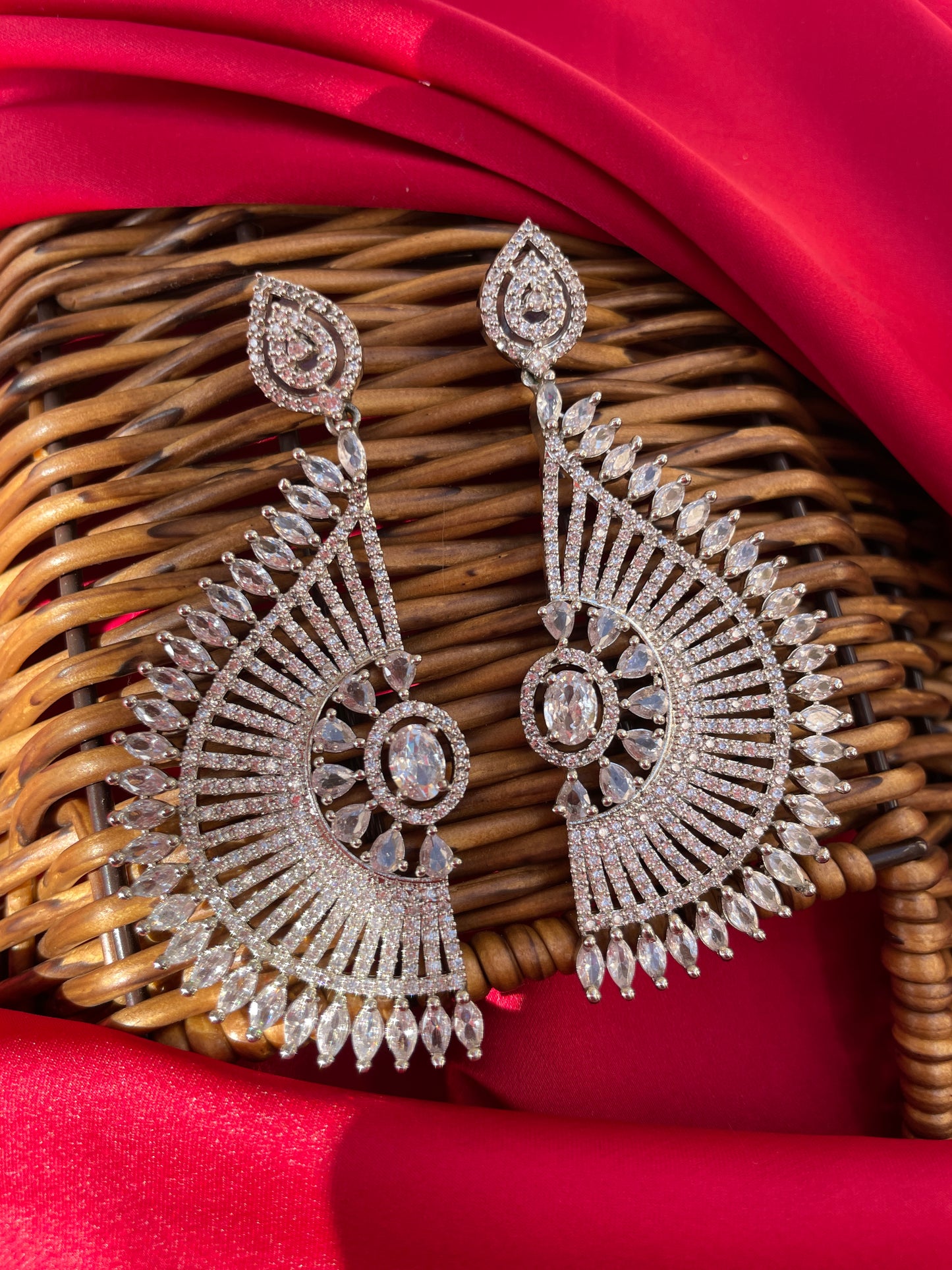 Silver Sanvi Zirconia Earrings