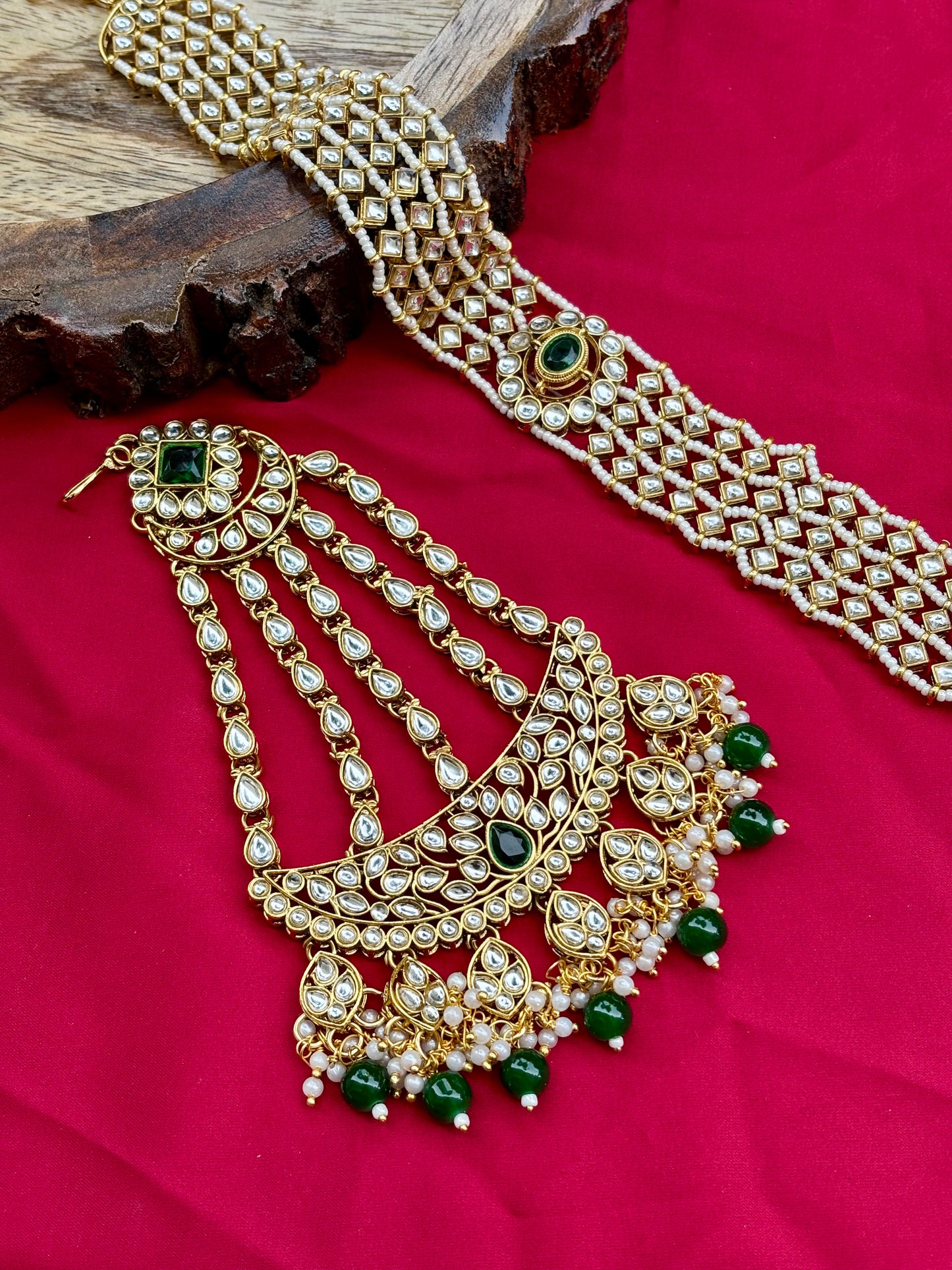 Green Amly Kundan Bridal Jewellery Set