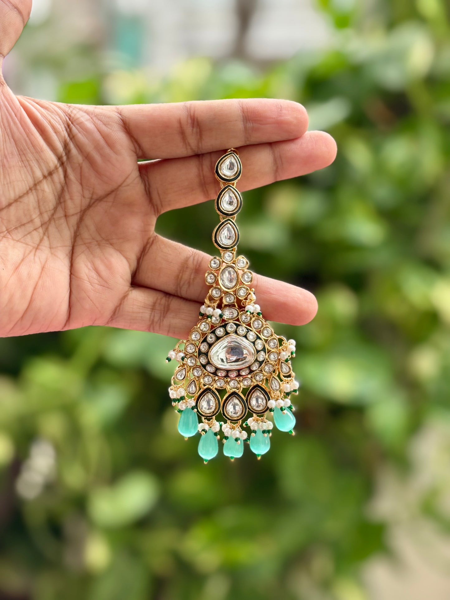 Turquoise Ravya Kundan Bridal Jewellery Set