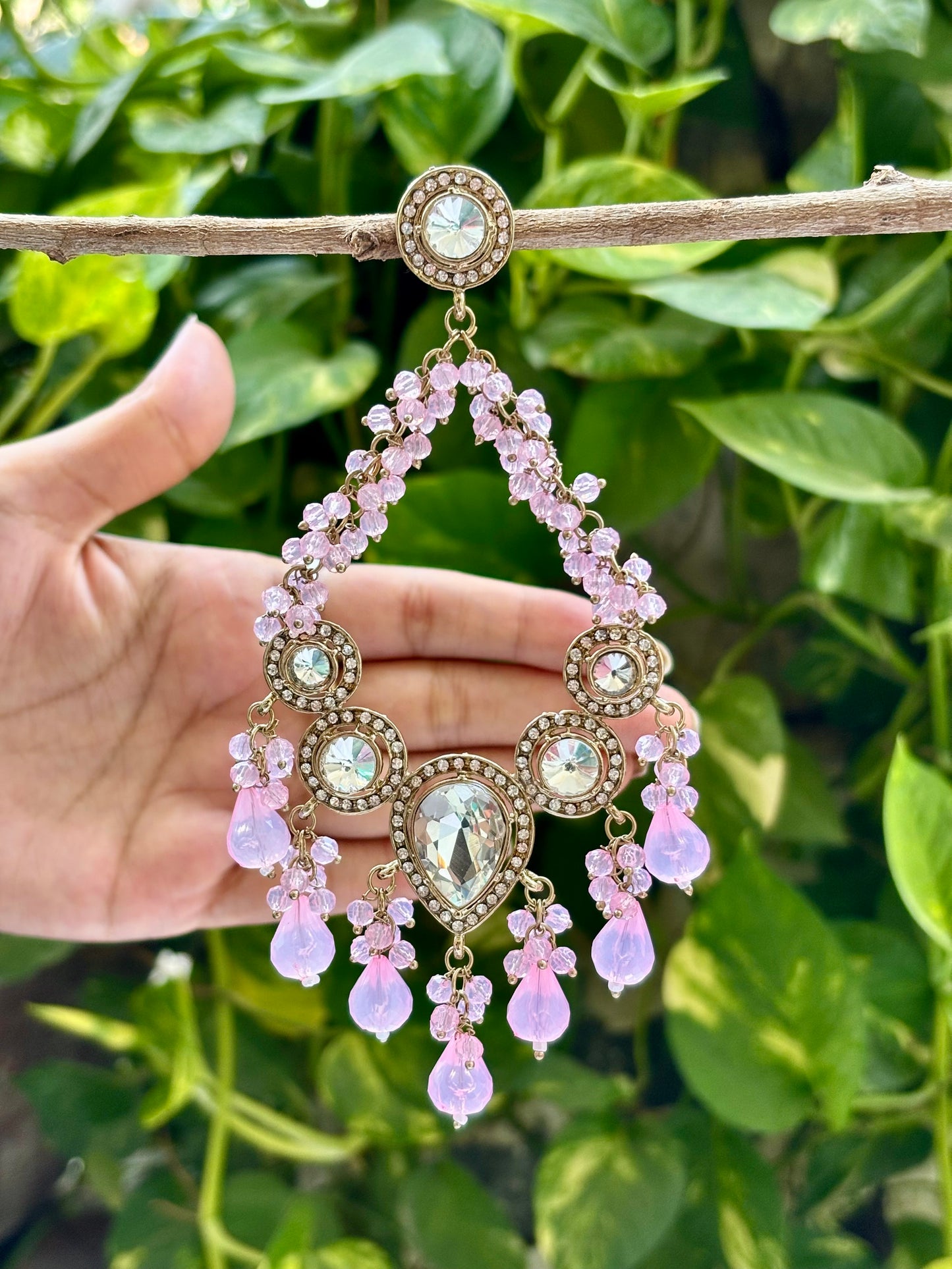 Kundan Lavender Aria Danglers