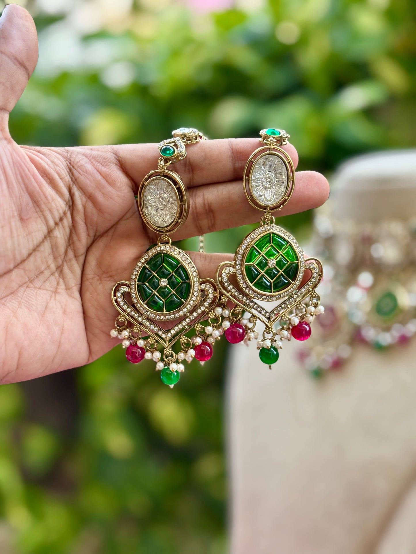 Multicolour Naina Kundan Bridal Jewellery Set