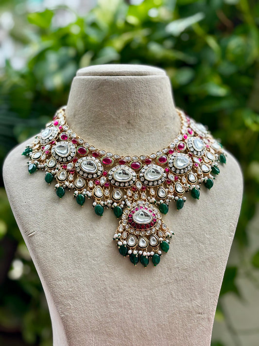 Multicolour Ravya Kundan Bridal Jewellery Set