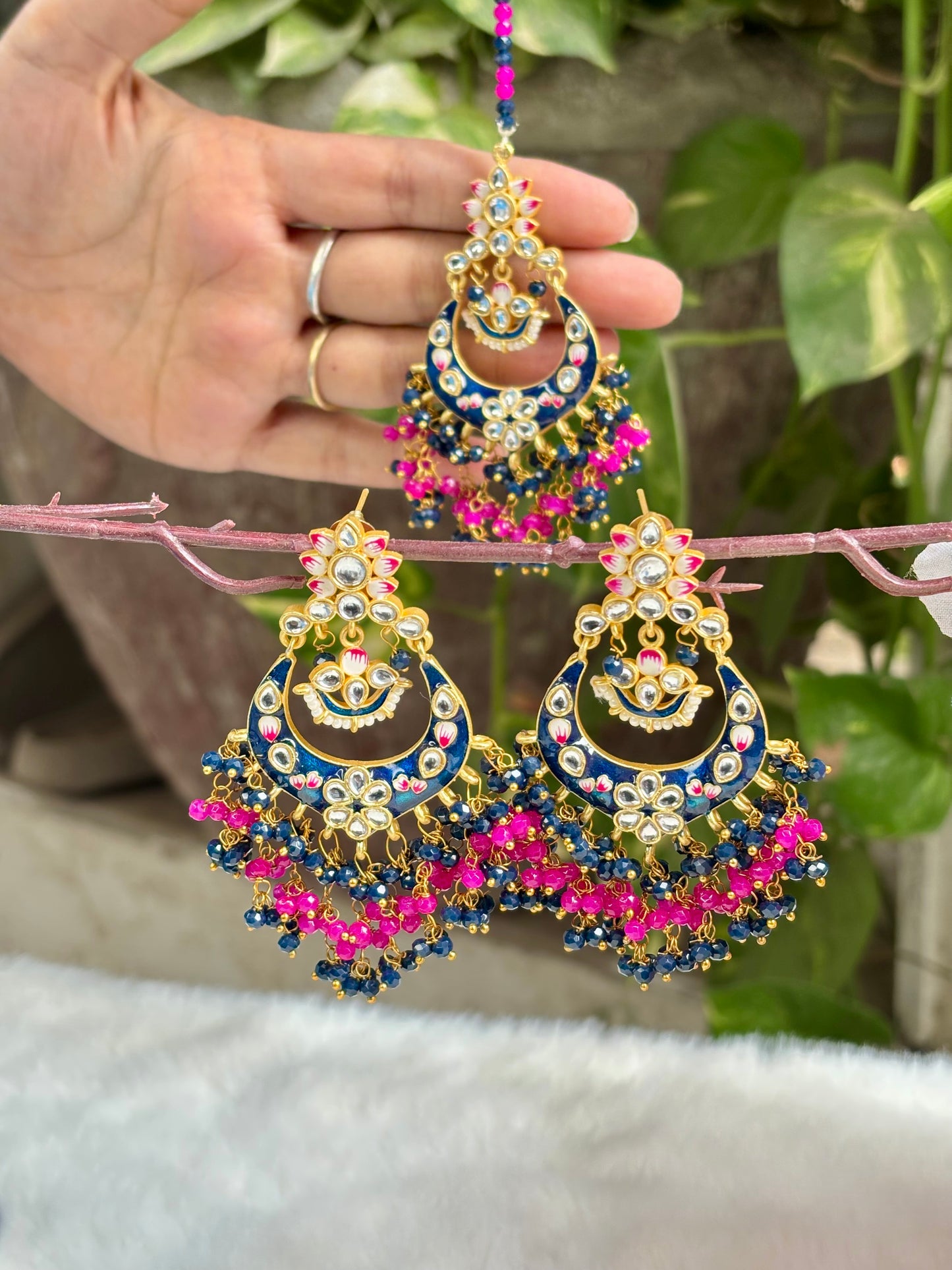Blue Rani Veda Earrings Tika