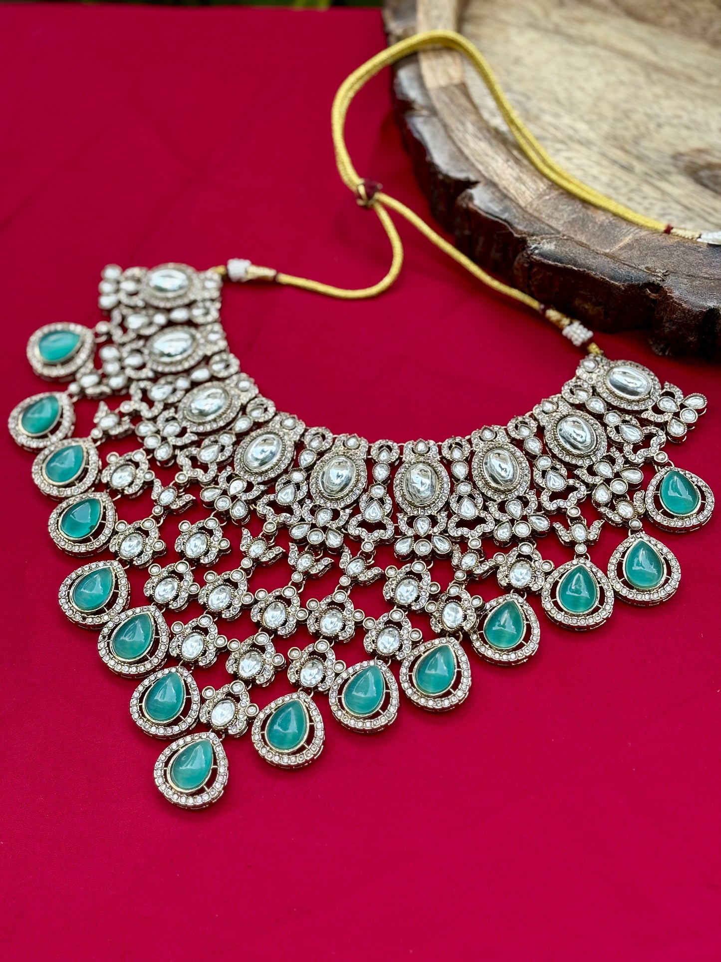 Turquoise Elara Kundan Bridal Jewellery Set