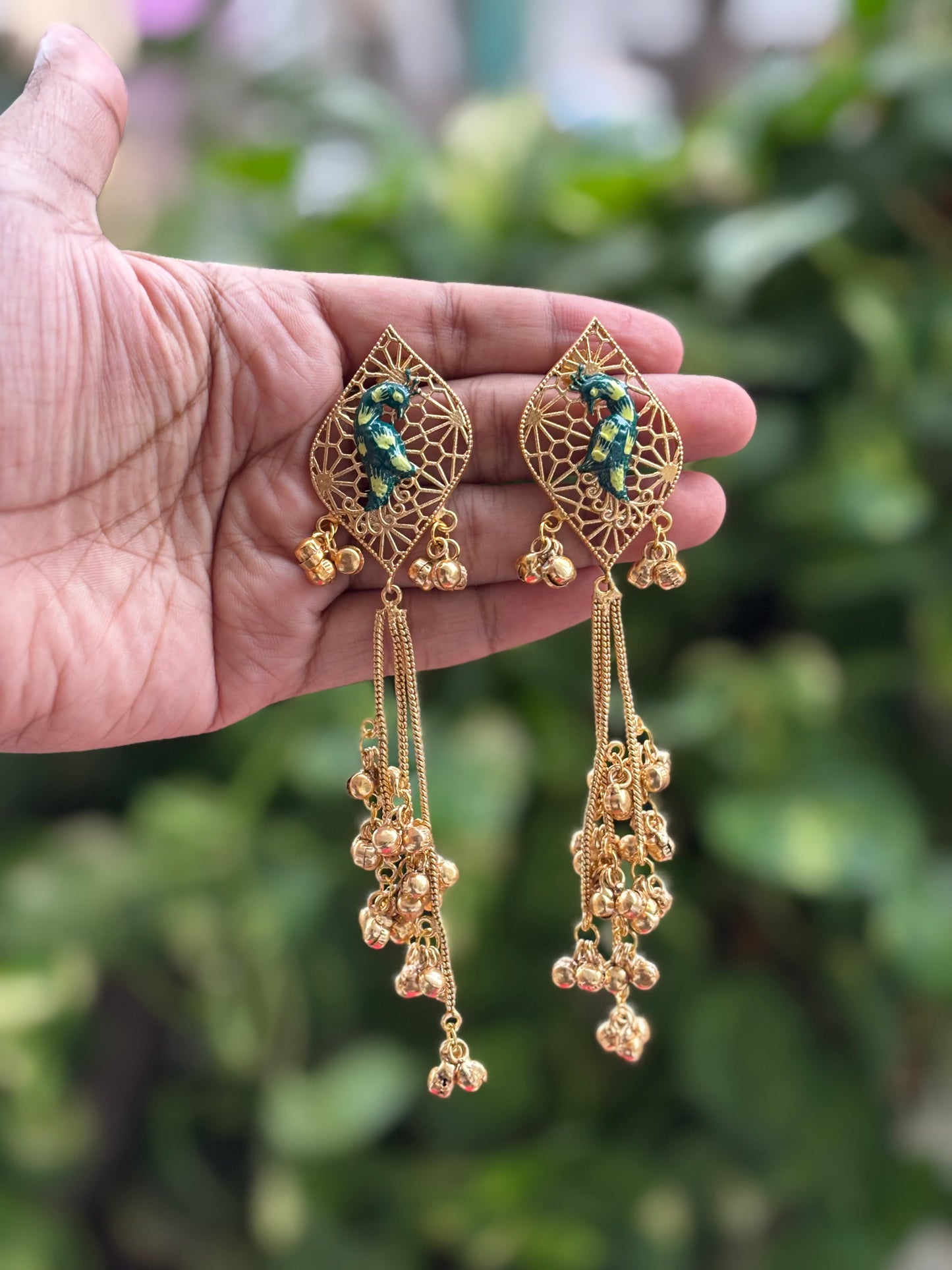 Green Inaat Kashmiri Earrings