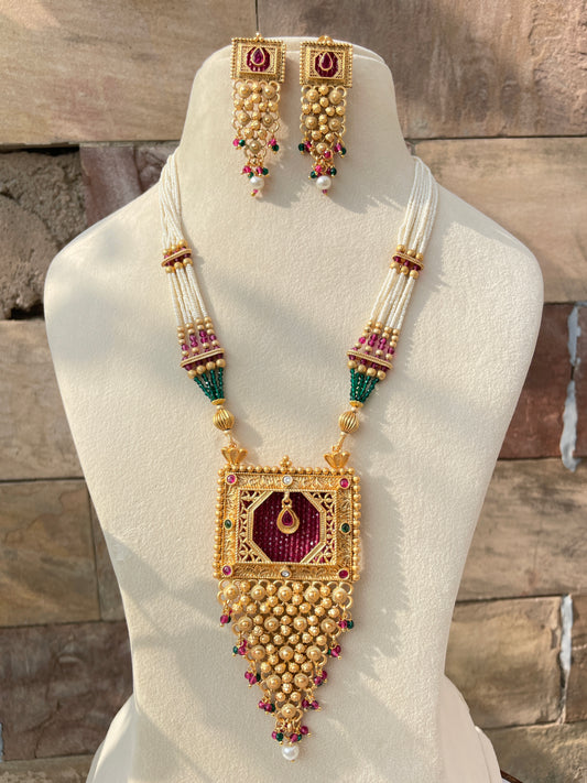 Multicolour Monika Rajwadi Jewellery Set
