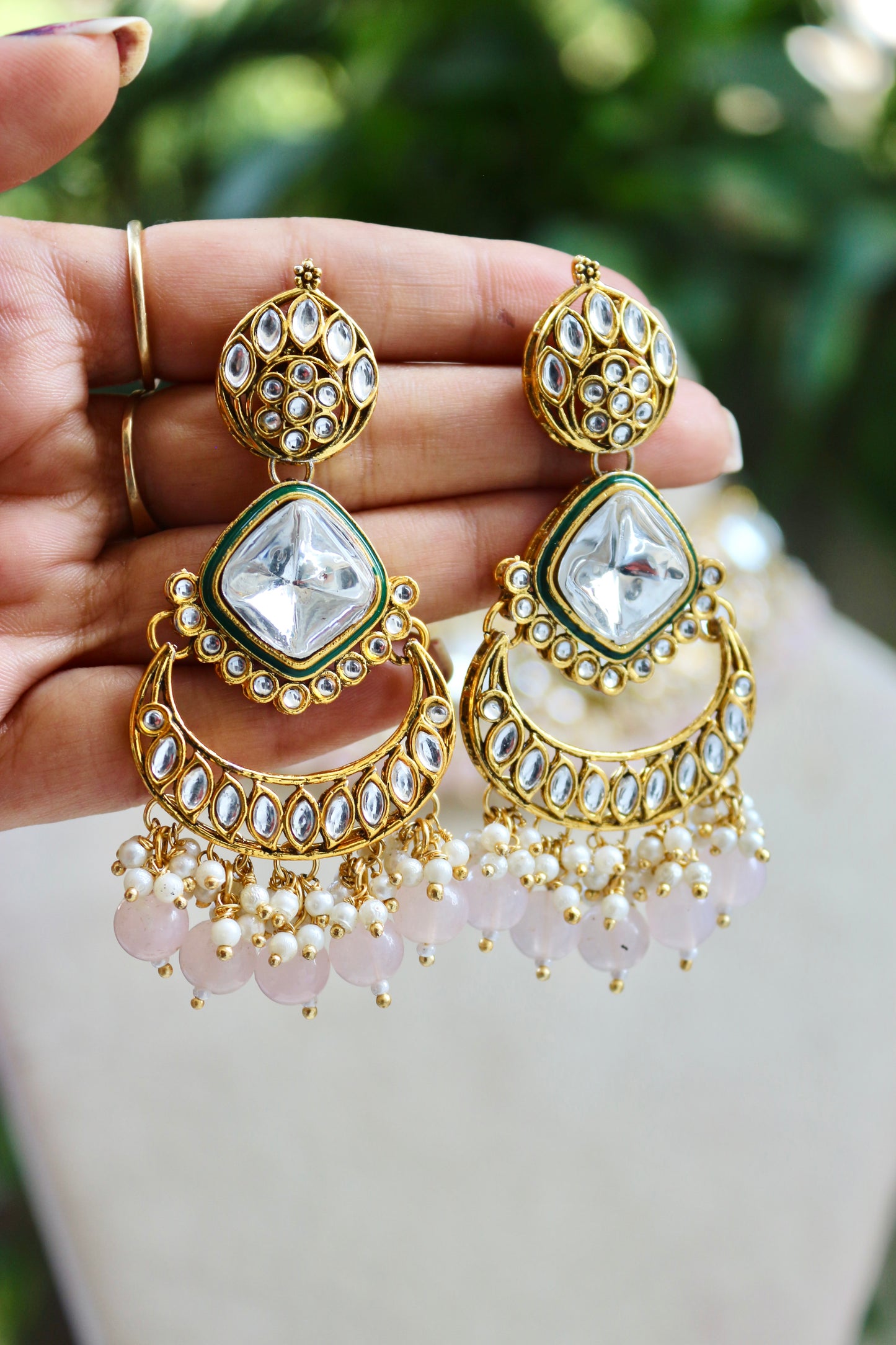 Pink Pari Kundan Jewellery Set