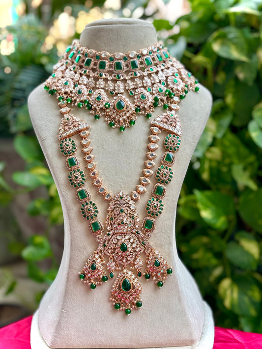 Green Shraya Kundan Bridal Jewellery Set
