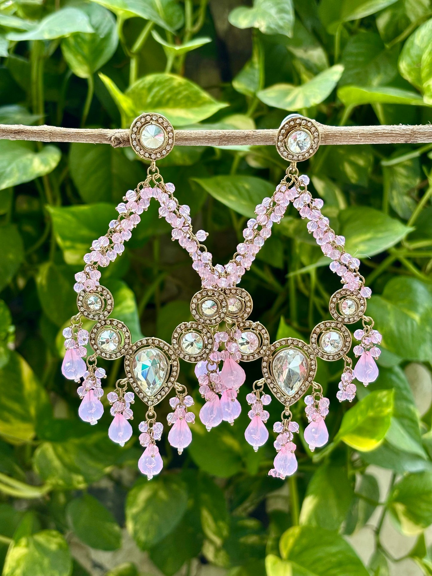 Kundan Lavender Aria Danglers