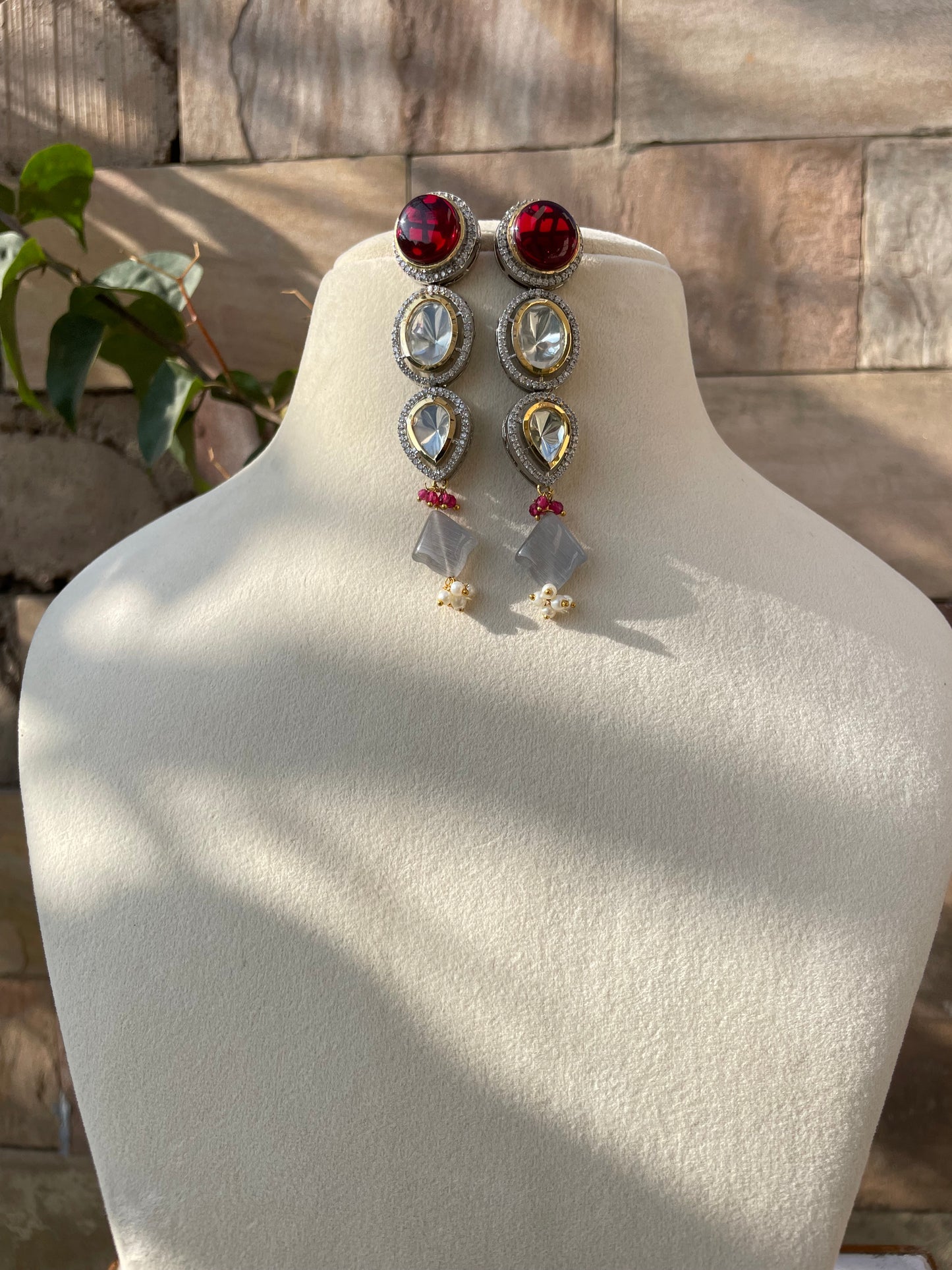 Multicolour Kavy Polki Jewellery Set (Refurbished)
