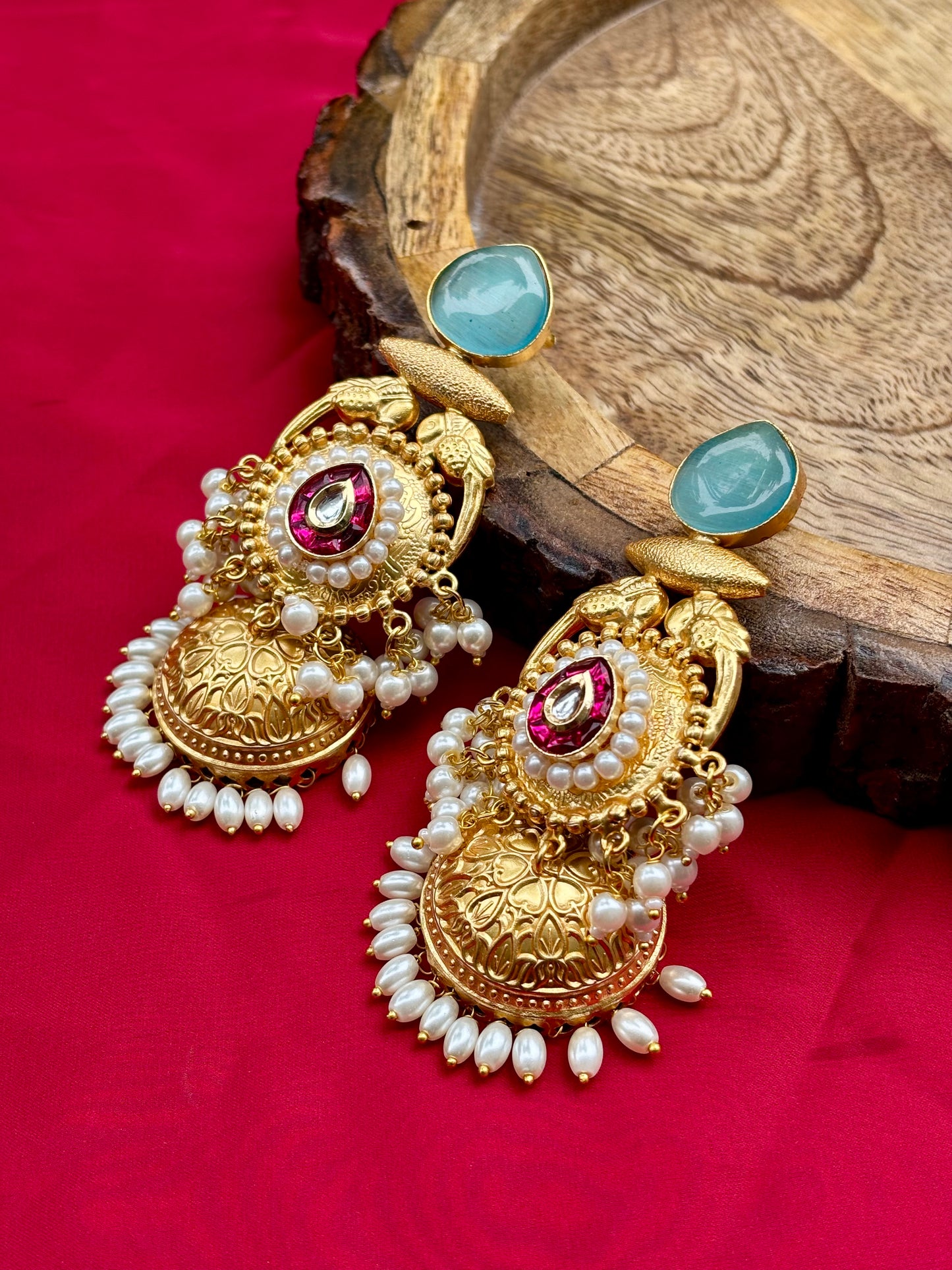 Turquoise Meher Kashmiri Earrings