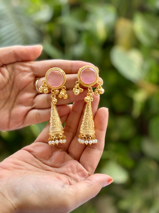 Pink Sanaya Kashmiri Earrings