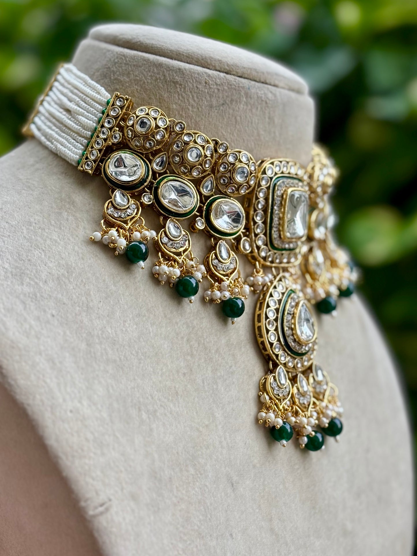 Green Clara Kundan Bridal Jewellery Set