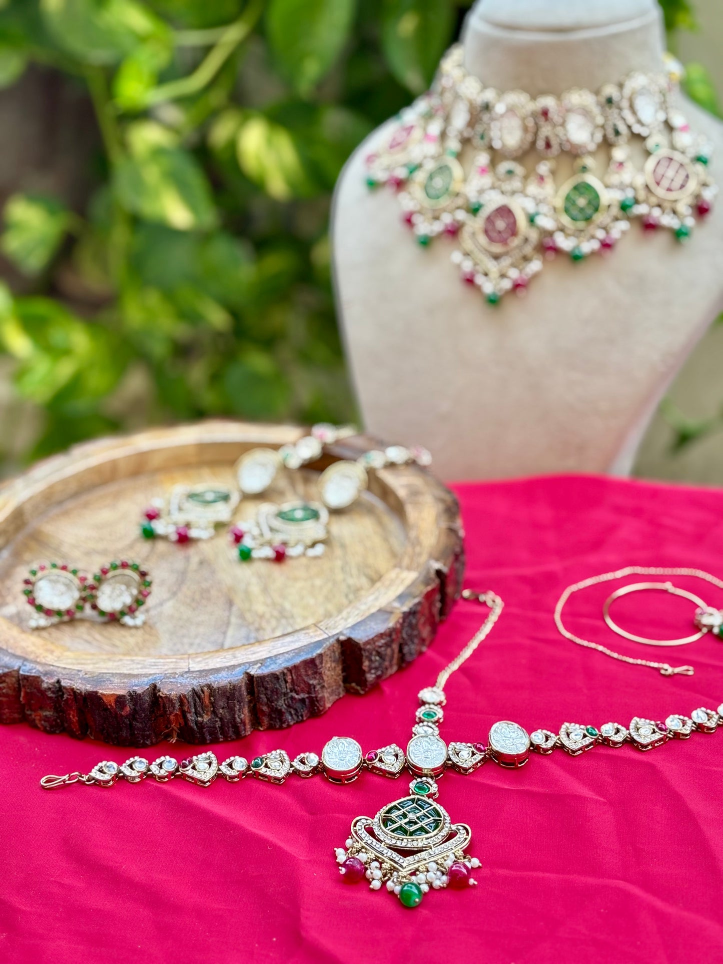 Multicolour Naina Kundan Bridal Jewellery Set