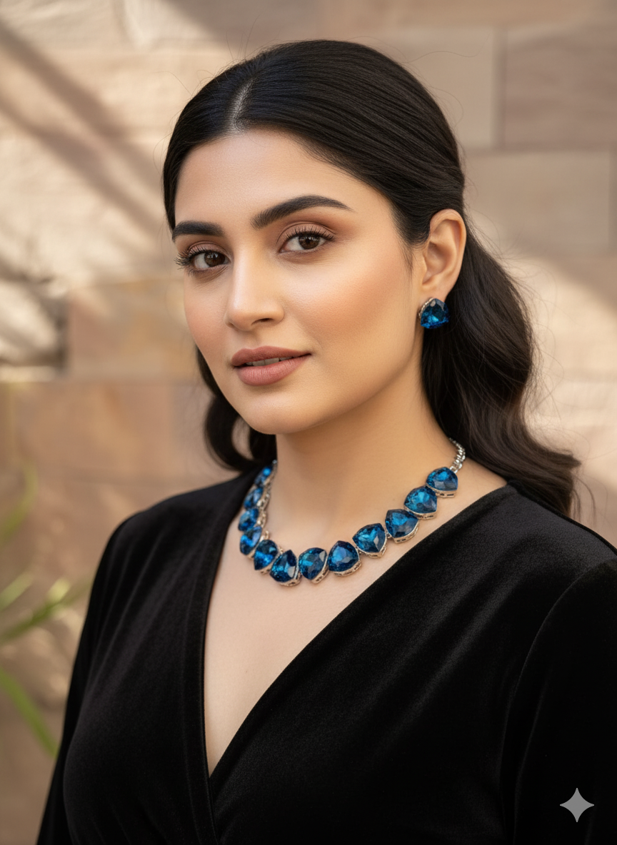 Royal Blue Katty Swarovski Crystal Jewellery Set