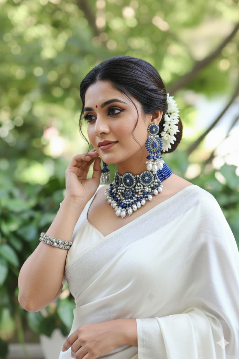 Blue Dipika Antique Jewellery Set