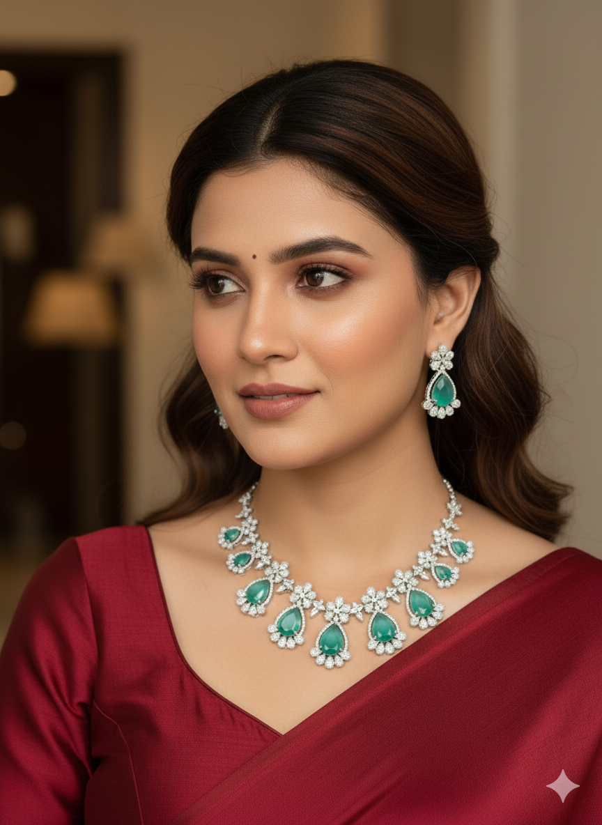 Mint Aadah Zirconia Jewellery Set