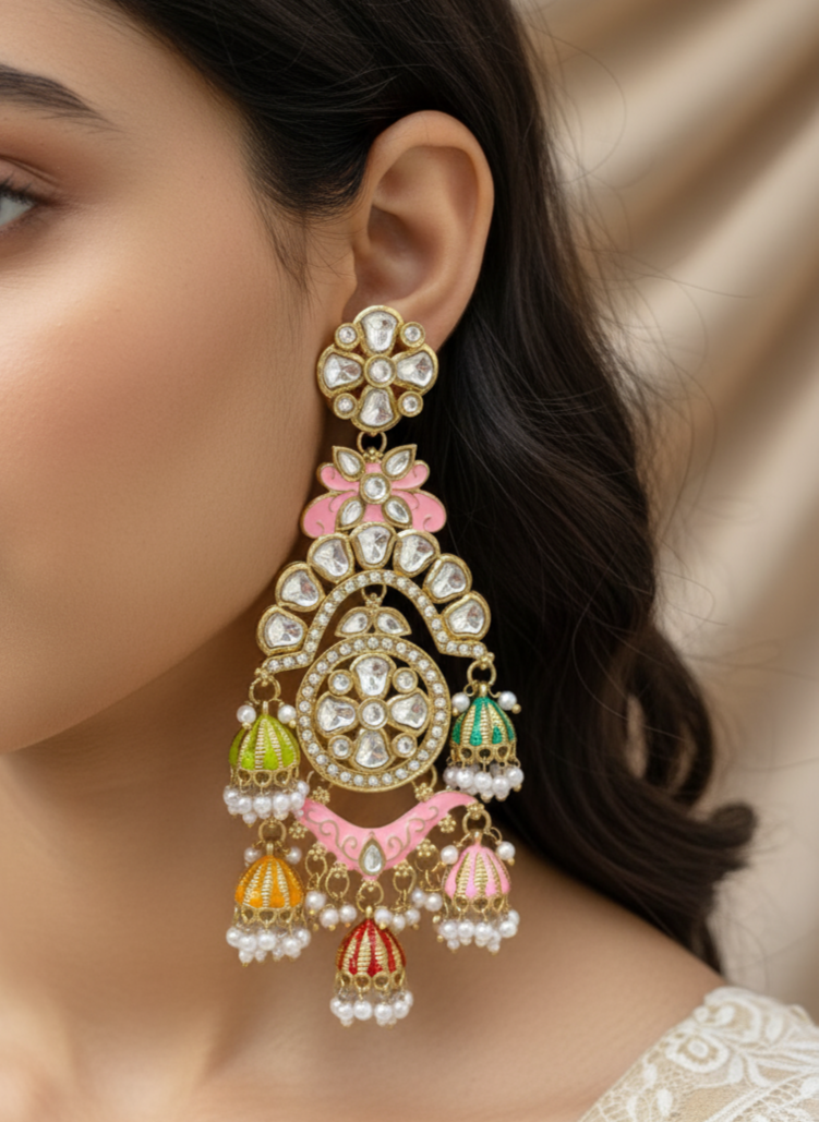 Multicolour Elina Jhumkis