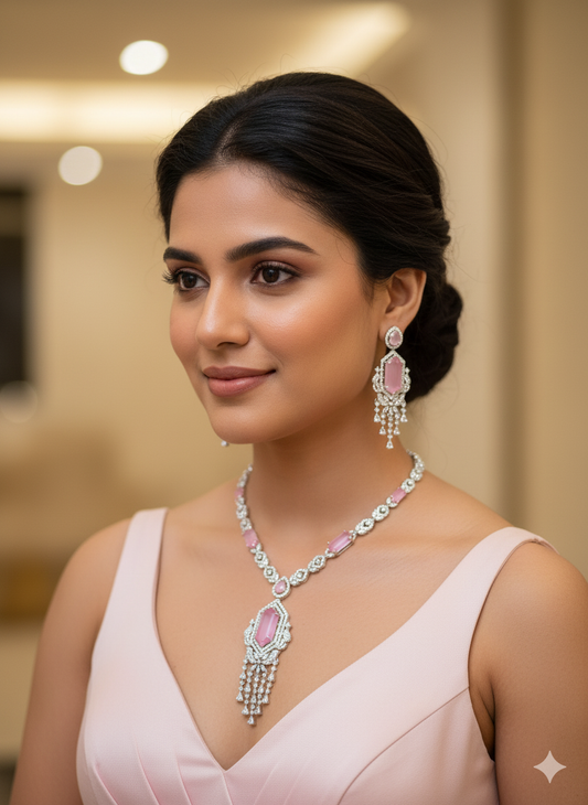 Pink Rara Zirconia Necklace