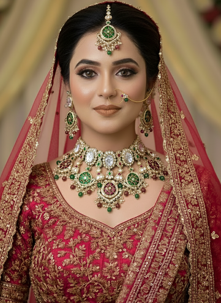 Multicolour Naina Kundan Bridal Jewellery Set – Kundan Store