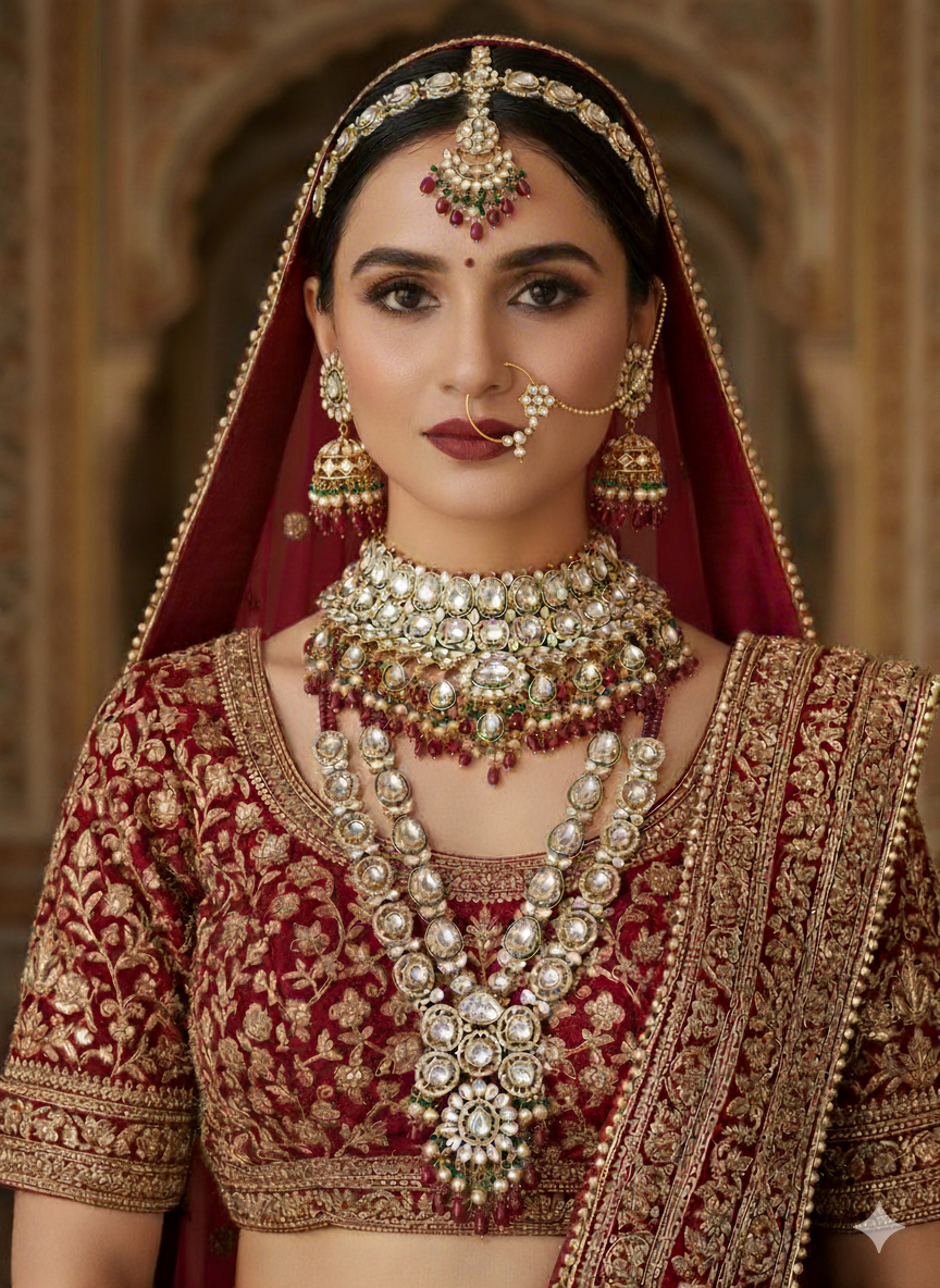 Ruby Green Neeta Full Bridal Jewellery Set