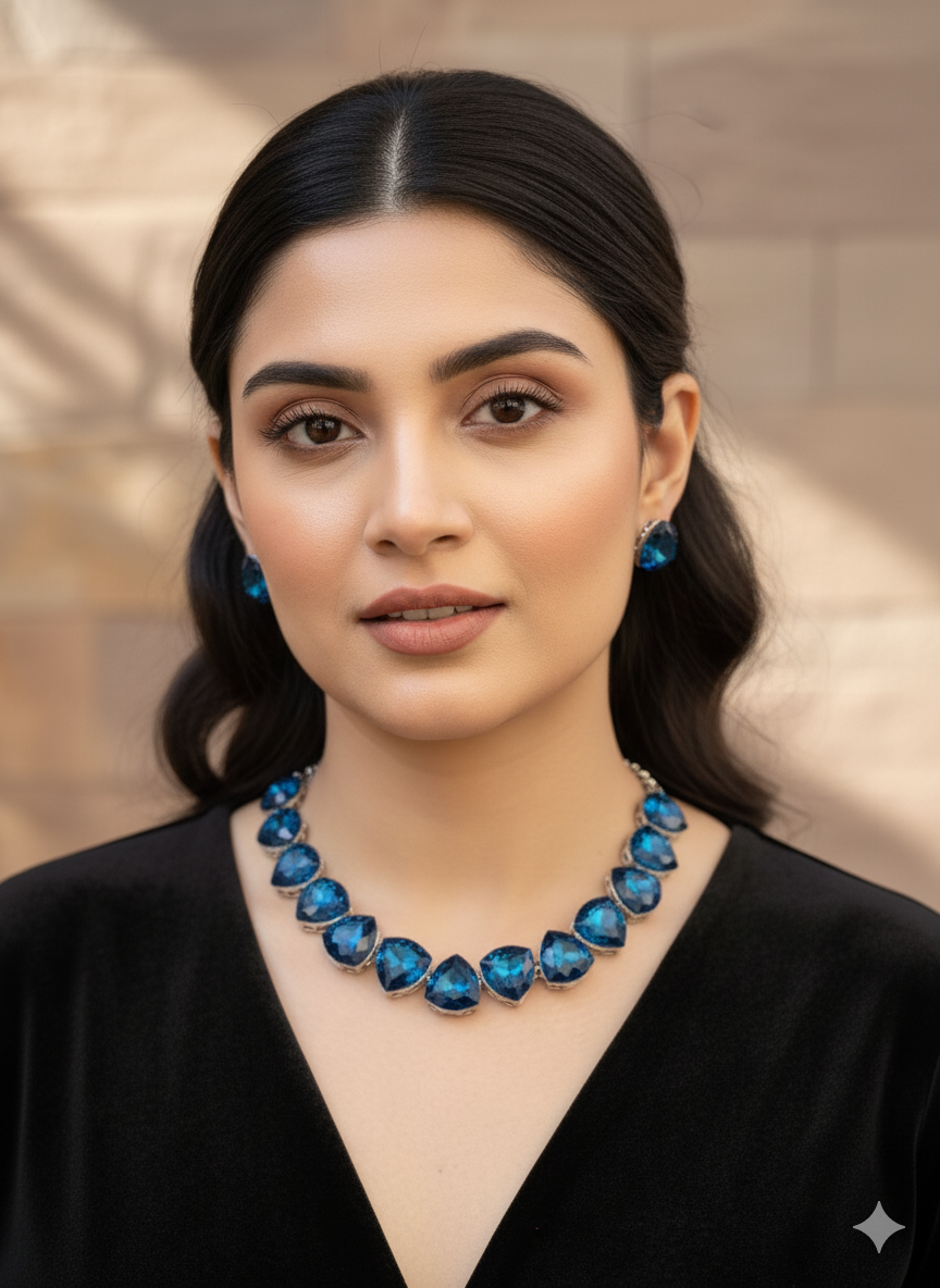 Royal Blue Katty Swarovski Crystal Jewellery Set