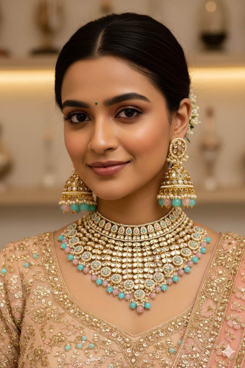 Multicolor Anya Kundan Jewellery Set