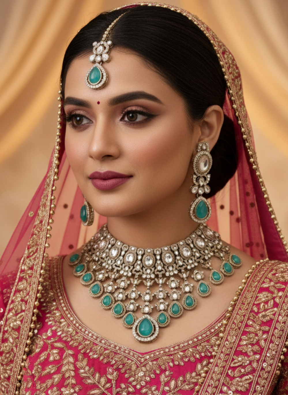 Turquoise Elara Kundan Bridal Jewellery Set