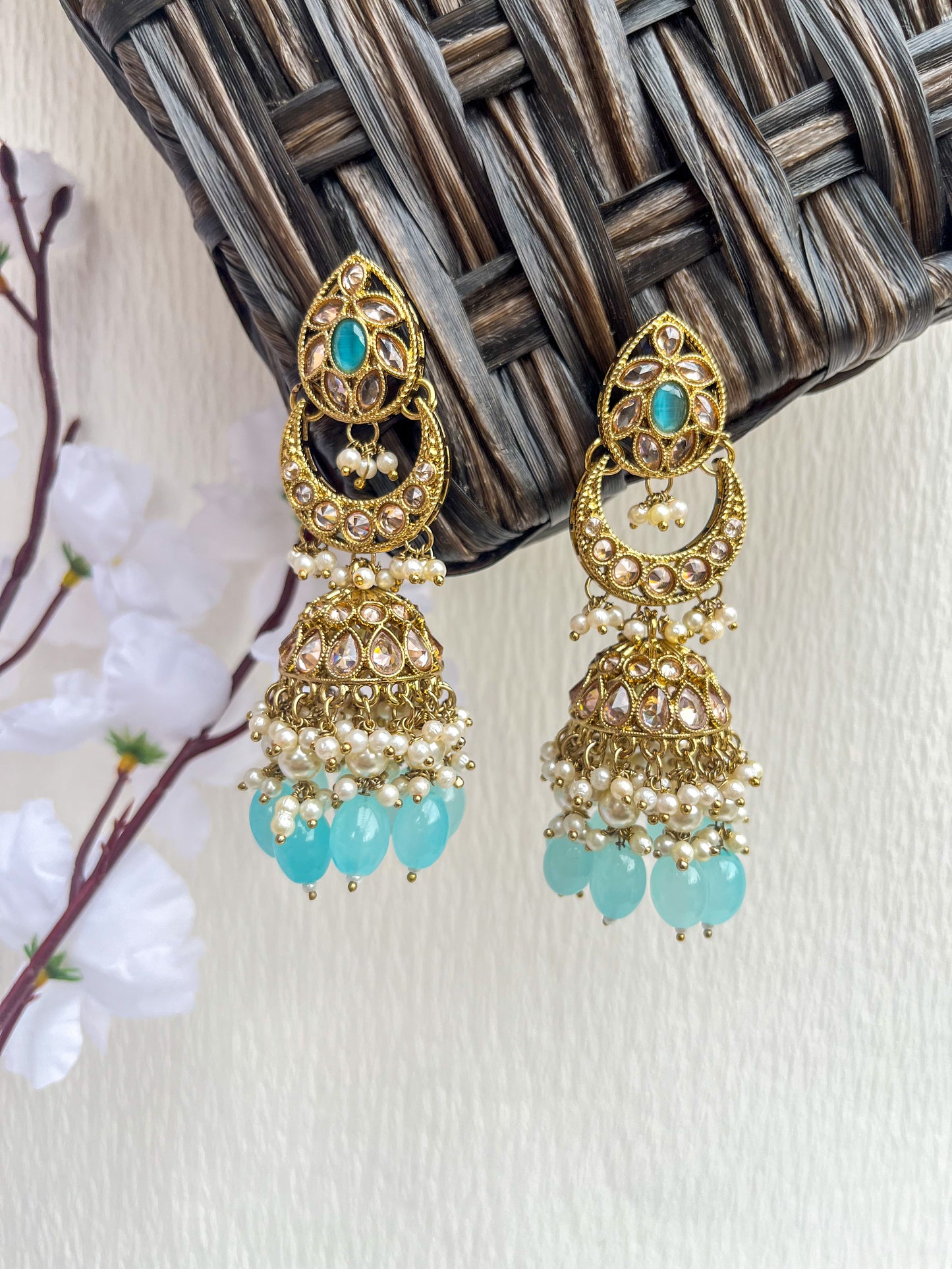 Sky Blue Pari Jhumki