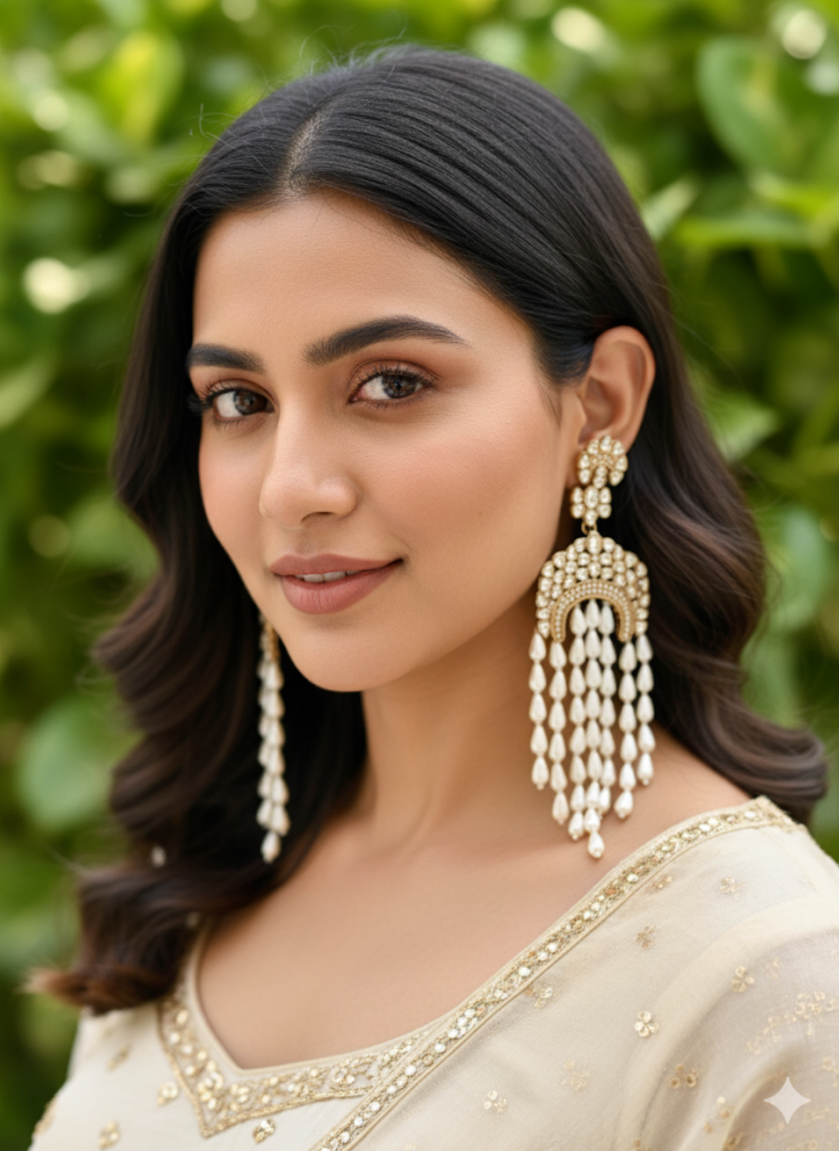 Antique White Noor Danglers