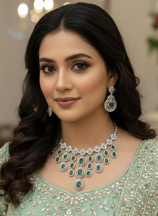 Emerald Meher Zirconia Jewellery Set