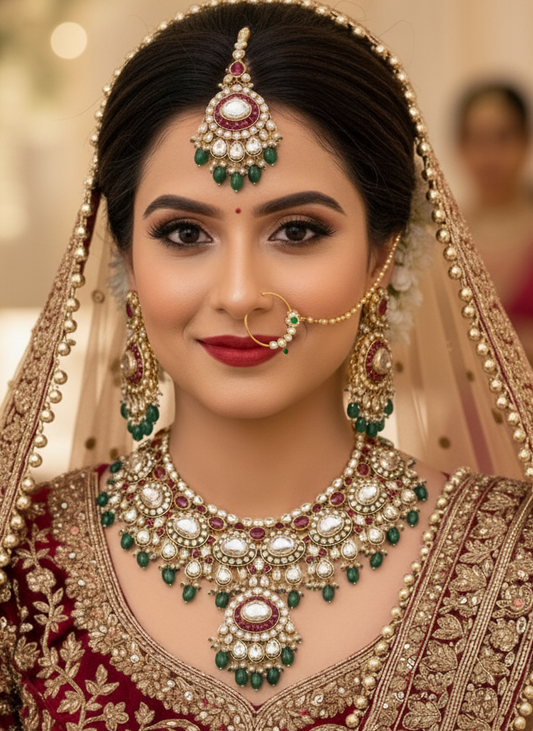 Multicolour Ravya Kundan Bridal Jewellery Set