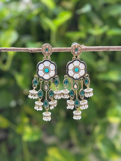 Rama Green Amara Kundan Danglers