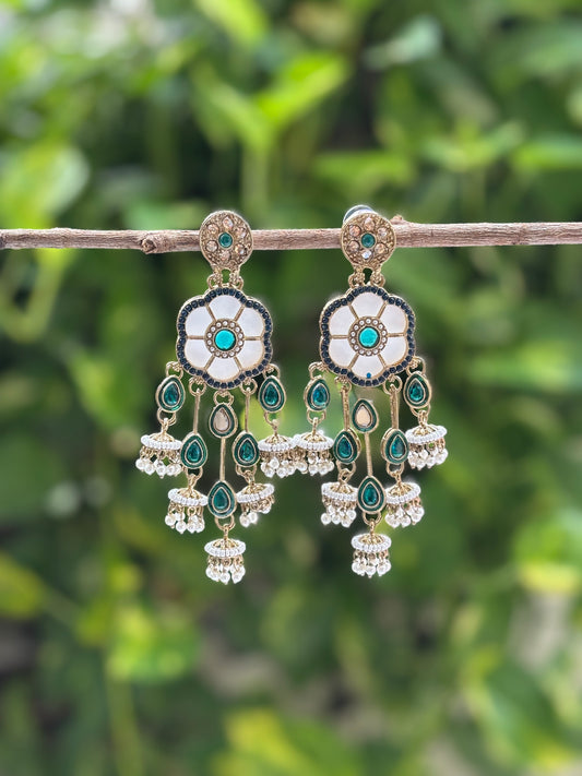 Rama Green Amara Kundan Danglers