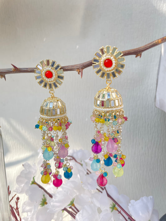 Multicolor Aakriti Jhumkis