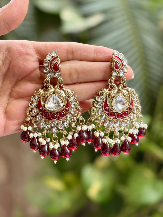 Antique Maroon Preet Danglers