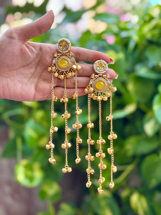 Yellow Noor Kashmiri Earrings