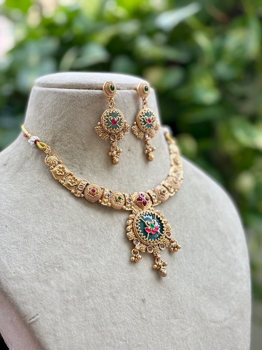 Multicolour Aksha Heritage Jewellery Set