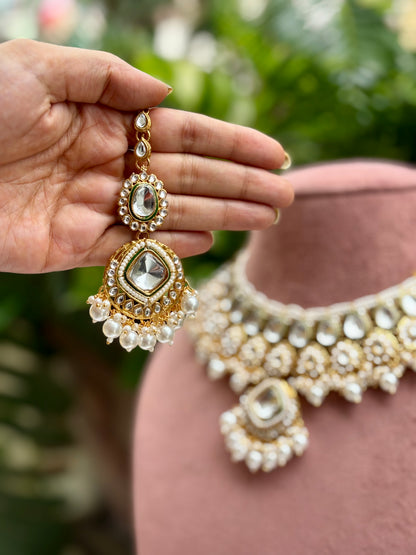 Ivory Krati Kundan Jewellery Set
