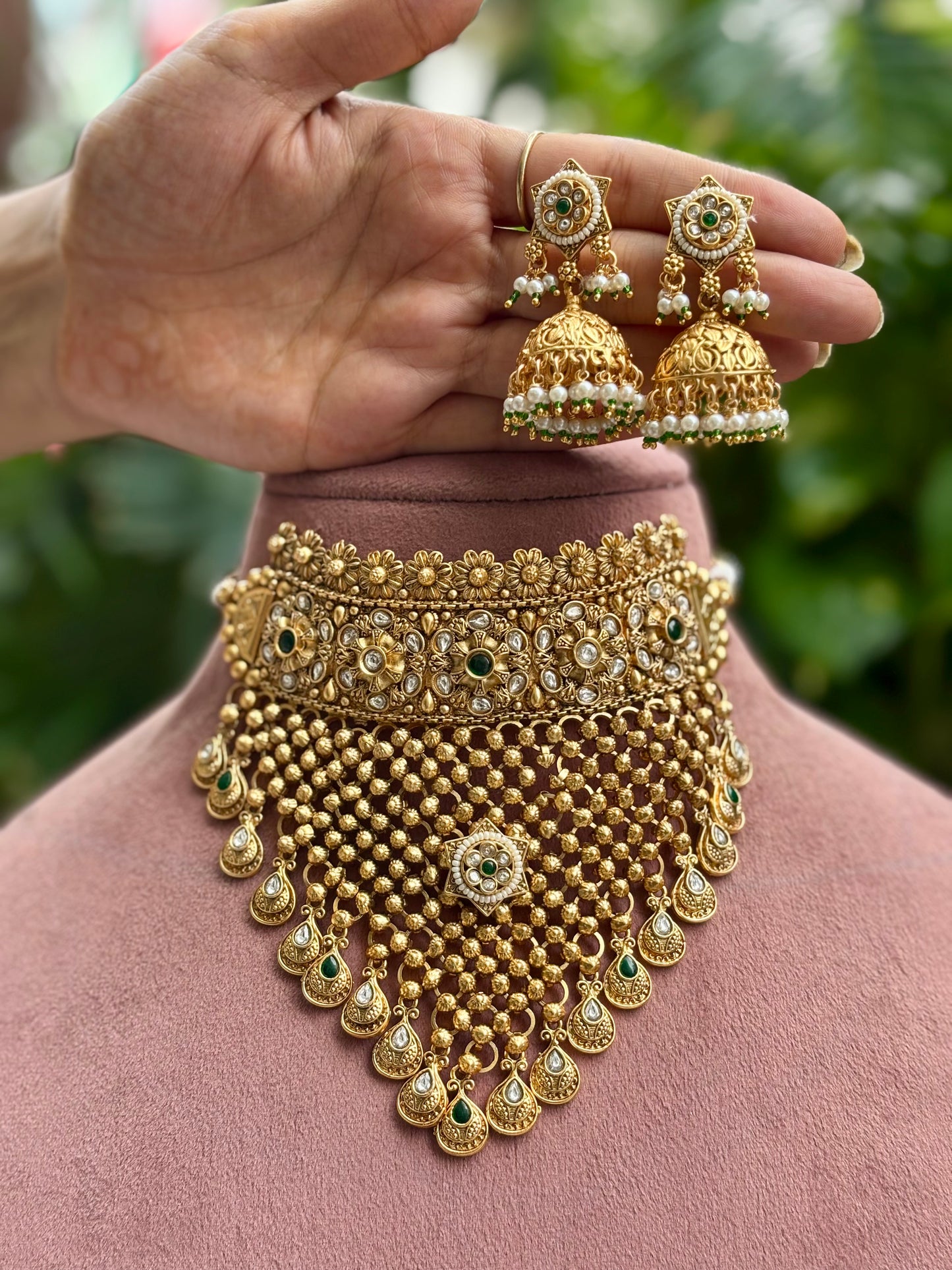 Multi Maharani Choker Jewellery Set