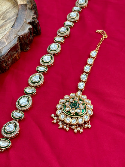 Green Nayobi Kundan Bridal Jewellery Set