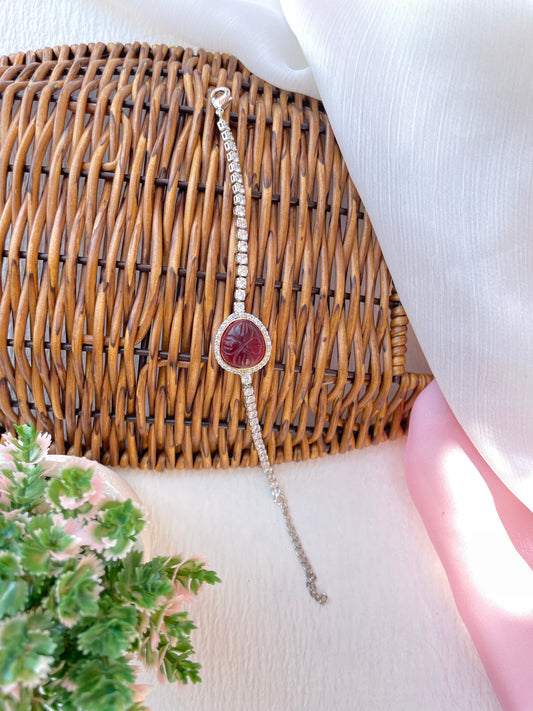 Maroon Riya Zirconia Bracelet