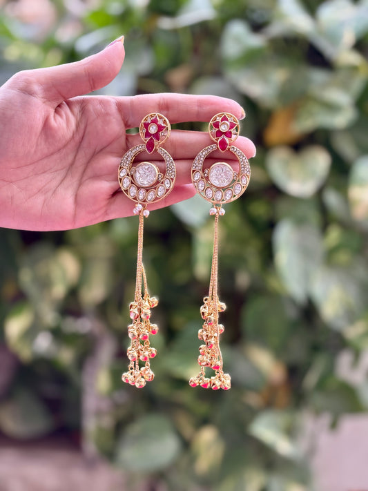 Red Noor Kashmiri Earrings
